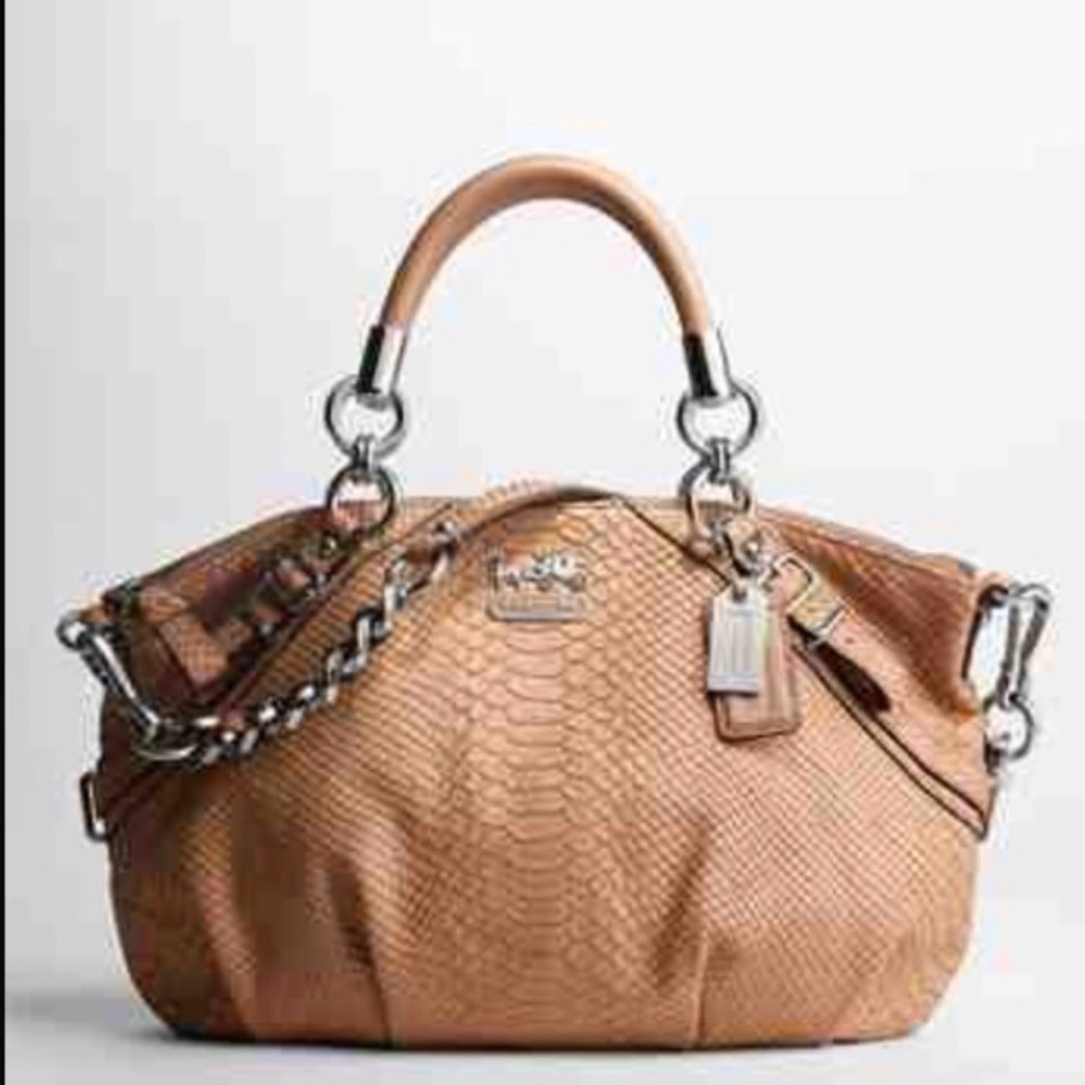 Rare Coach Madison Sophia Embossed Python Handbag - image 5